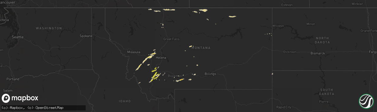 Hail map in Montana on July 10, 2017