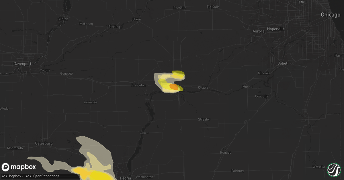 Hail map in Peru, IL on July 10, 2017