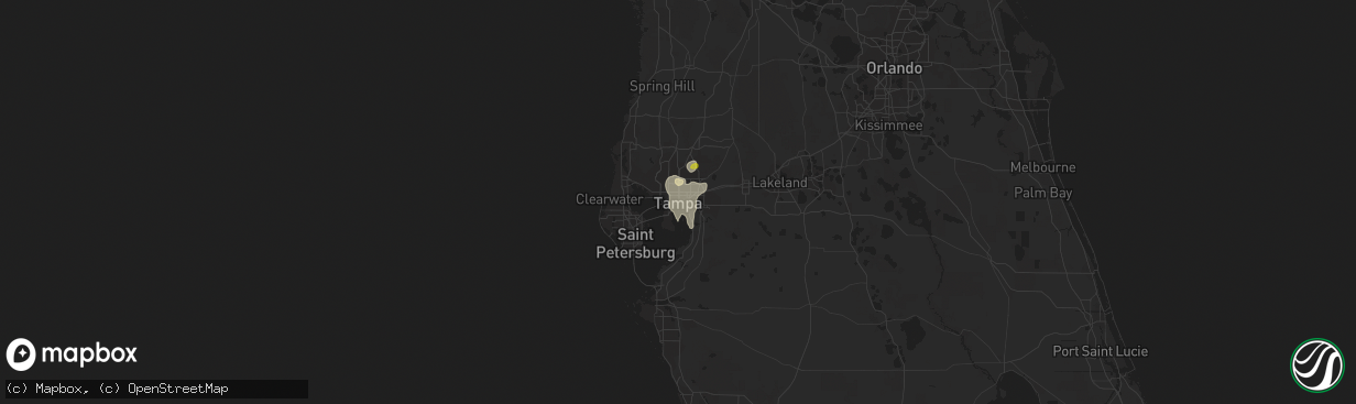 Hail map in Tampa, FL on July 10, 2017