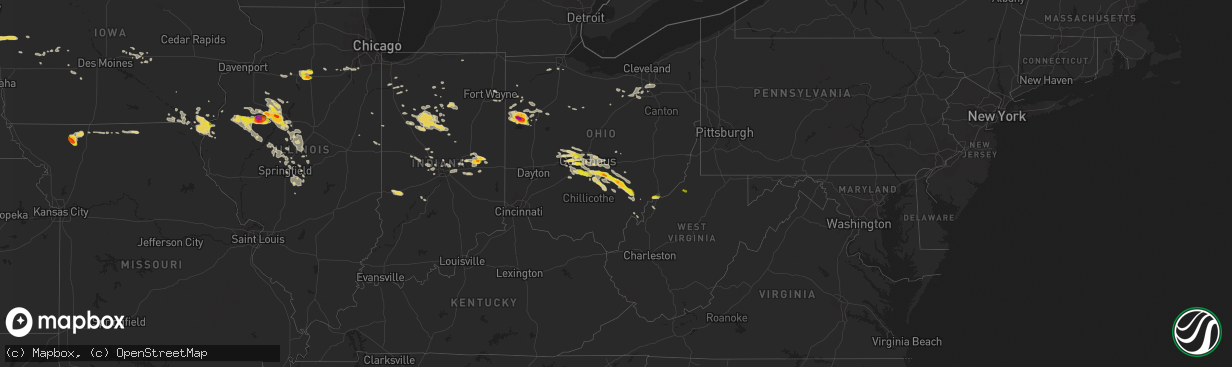 Hail map on July 10, 2017