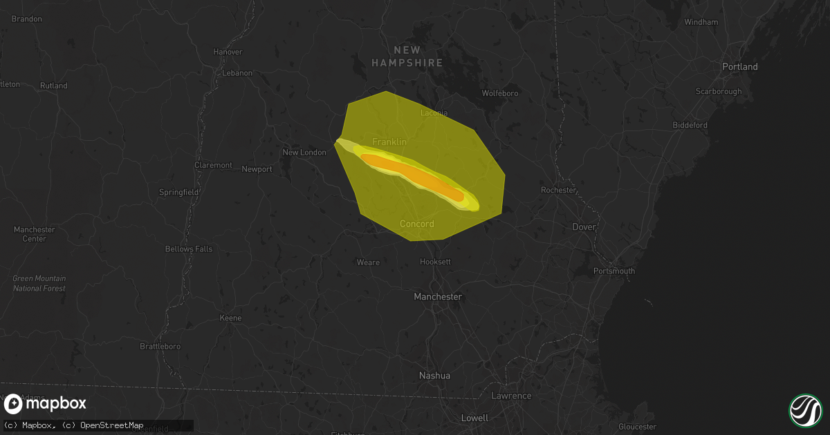 Hail map in Concord, NH on July 10, 2018