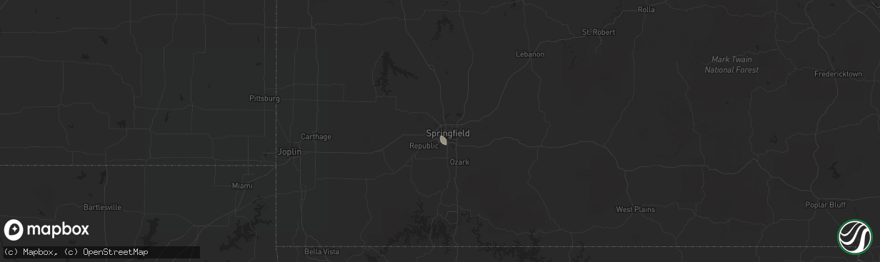 Hail map in Springfield, MO on July 10, 2018