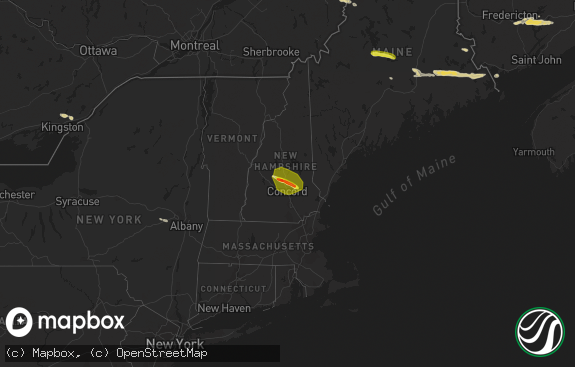 Hail map preview on 07-10-2018