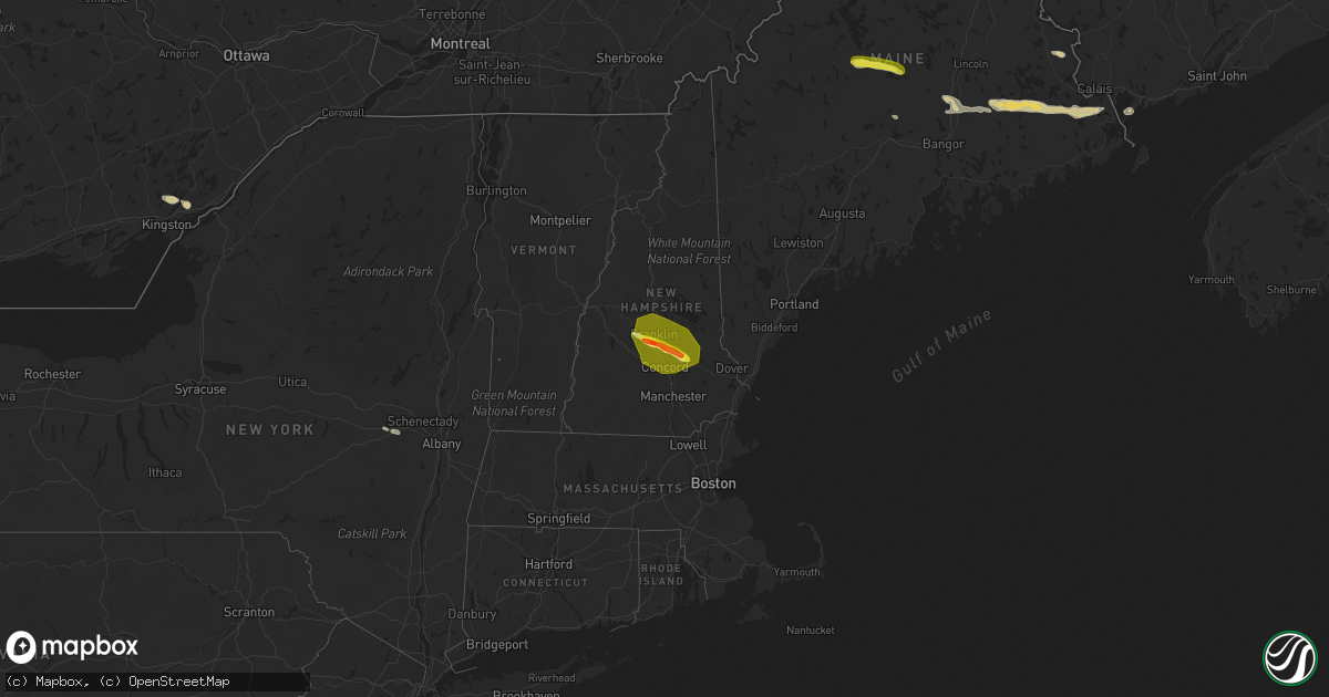Hail map on July 10, 2018