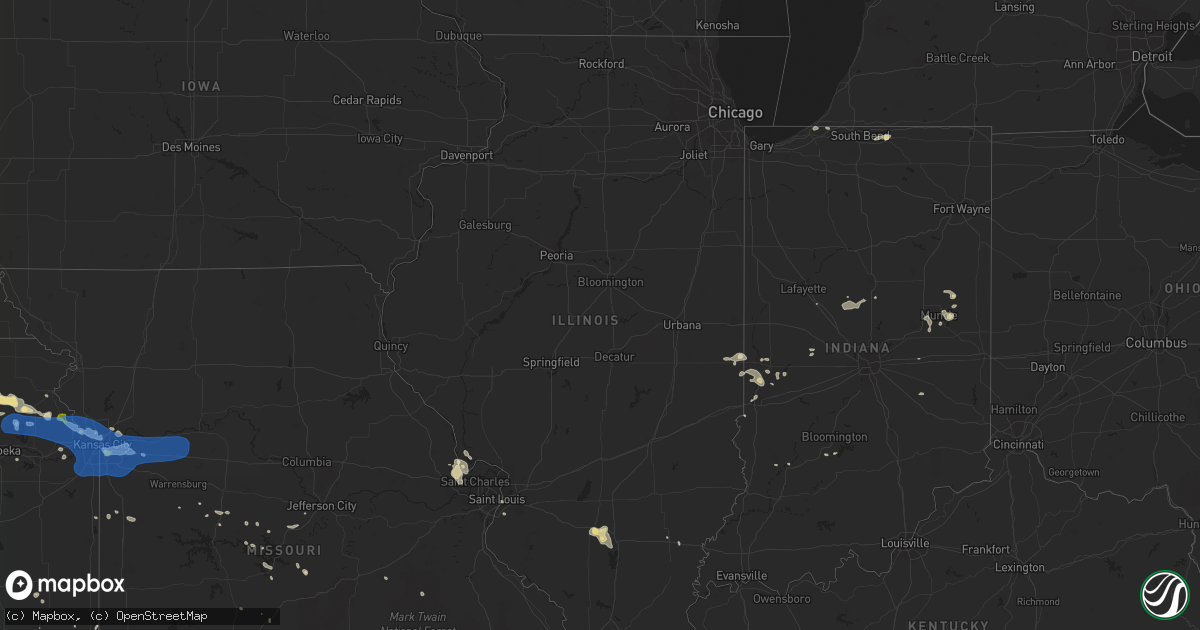 Hail map in Illinois on July 10, 2019