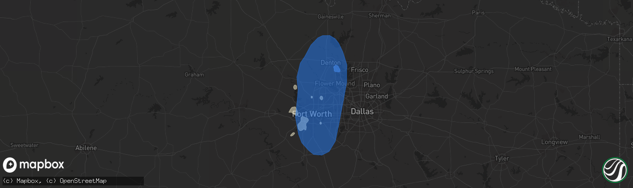 Hail map in Keller, TX on July 10, 2019