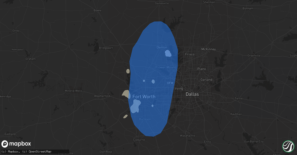 Hail map in Keller, TX on July 10, 2019
