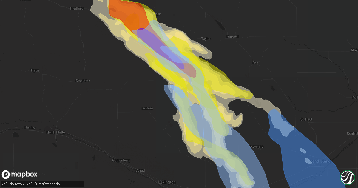 Hail map in Broken Bow, NE on July 10, 2020