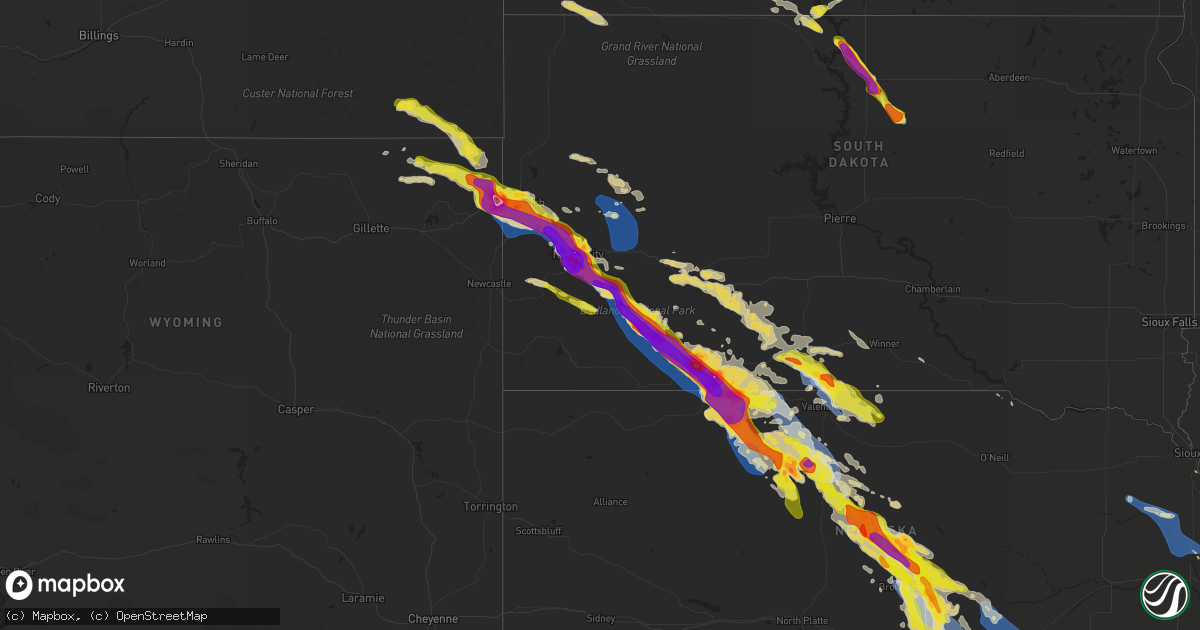 Hail map on July 10, 2020