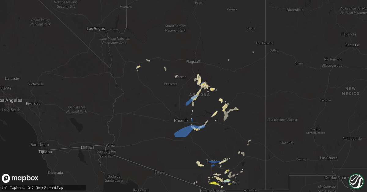 Hail map in Arizona on July 10, 2021