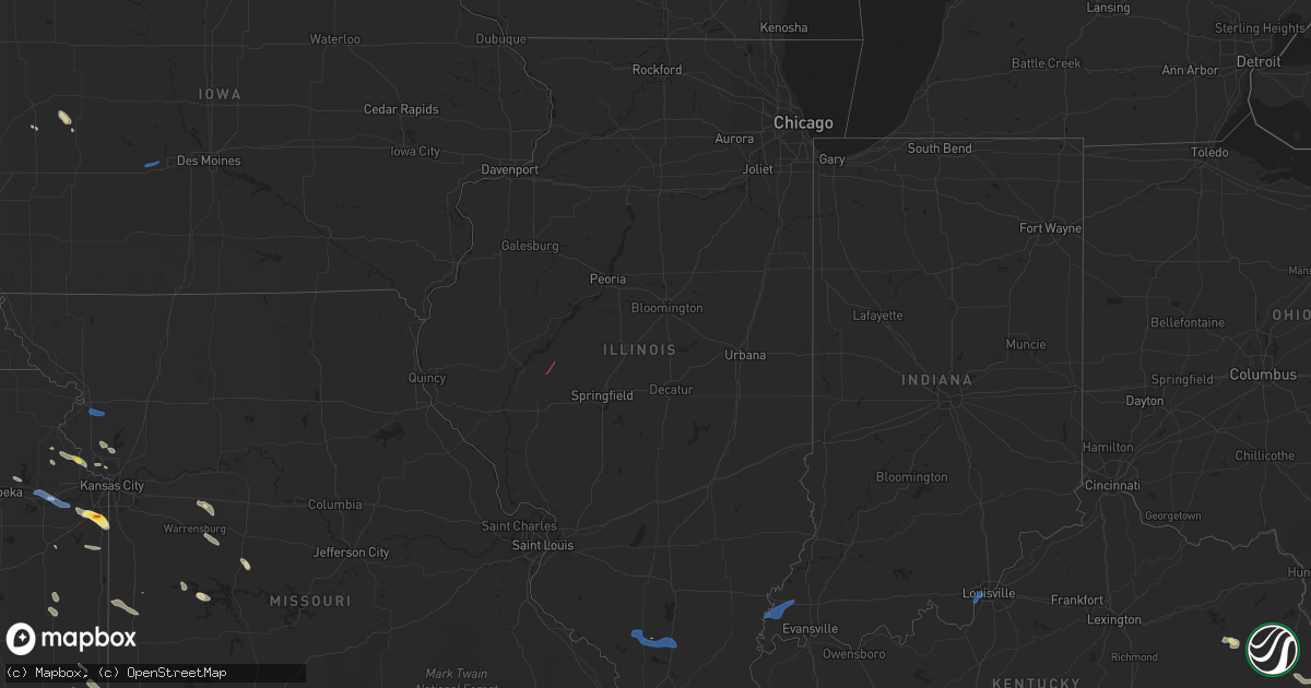 Hail map in Illinois on July 10, 2021