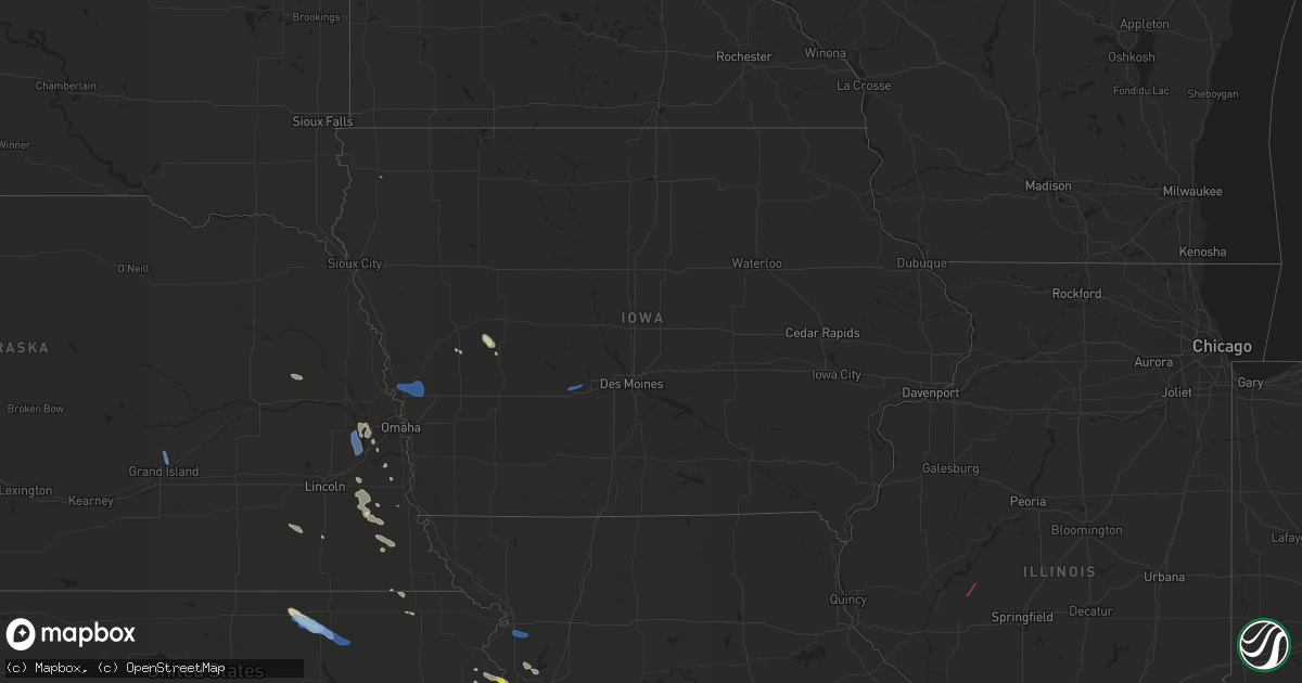 Hail map in Iowa on July 10, 2021