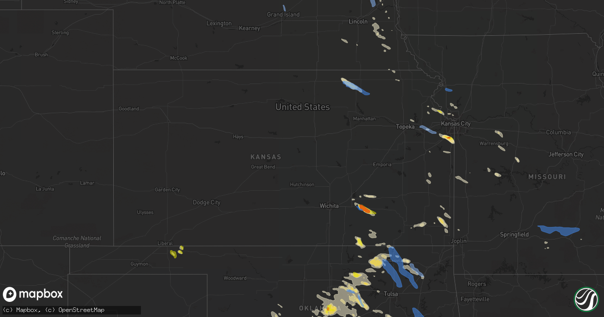 Hail map in Kansas on July 10, 2021