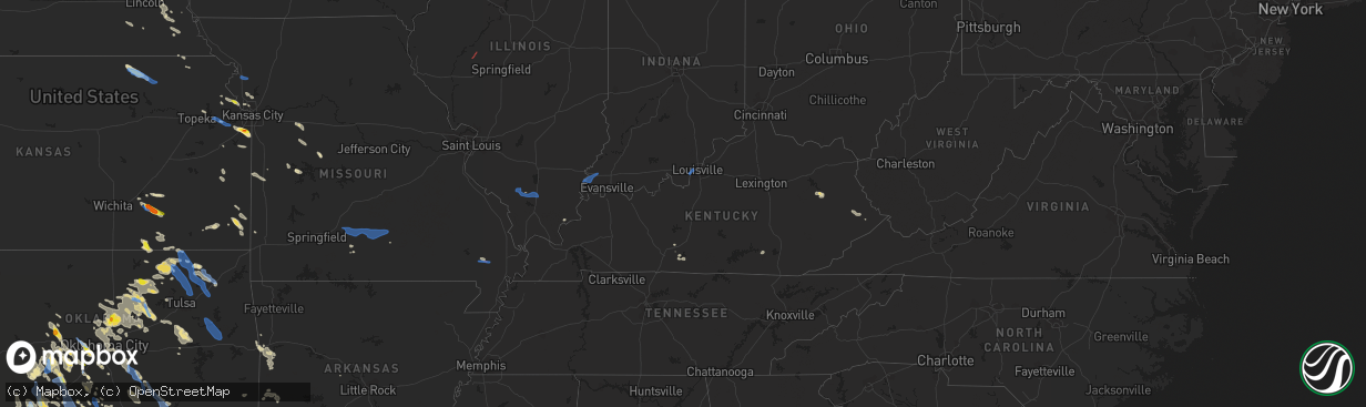 Hail map in Kentucky on July 10, 2021