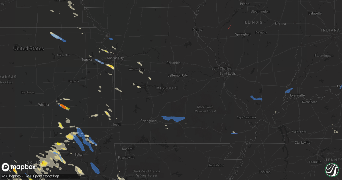 Hail map in Missouri on July 10, 2021