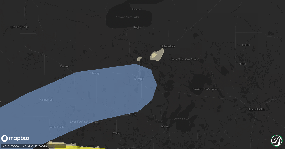Hail map in Bemidji, MN on July 10, 2022