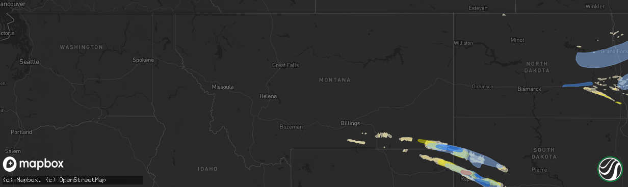 Hail map in Montana on July 10, 2022