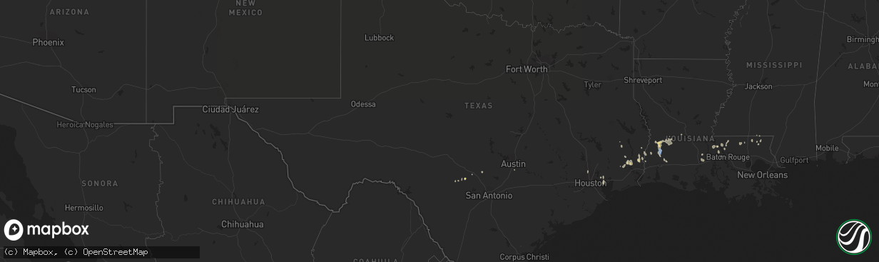 Hail map in Texas on July 10, 2022