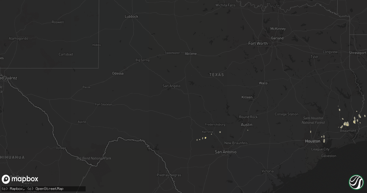 Hail map in Texas on July 10, 2022