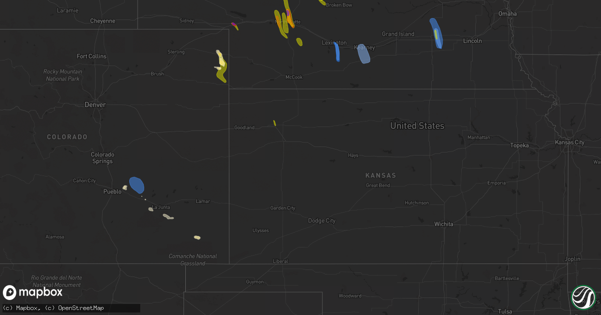 Hail map in Colorado on July 10, 2023