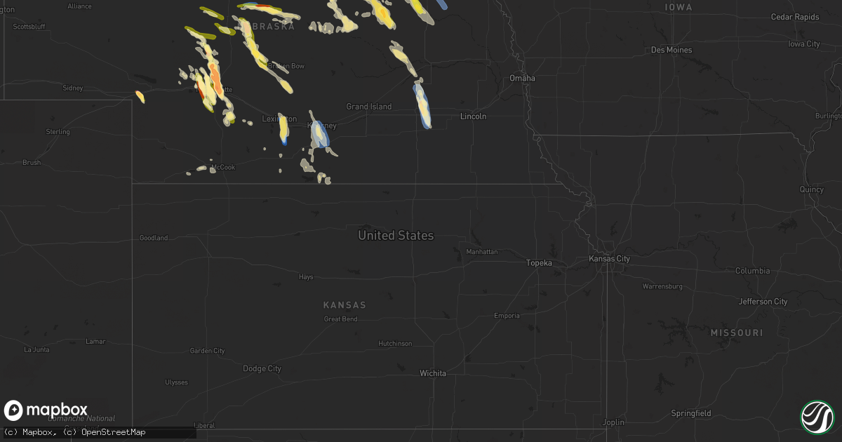 Hail map in Idaho on July 10, 2023