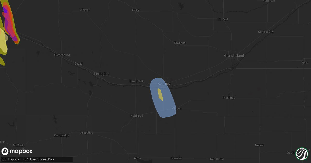 Hail map in Kearney, NE on July 10, 2023