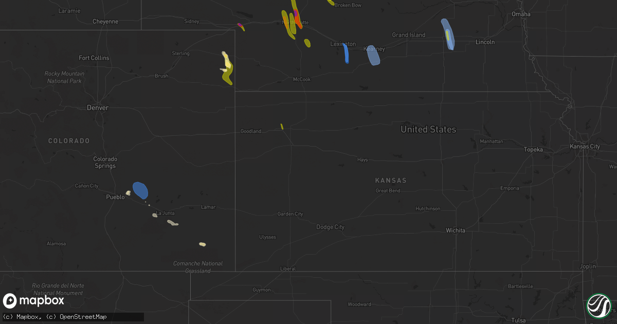 Hail map in Montana on July 10, 2023