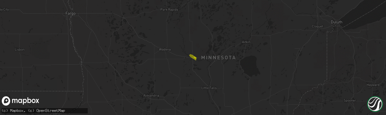 Hail map in Motley, MN on July 10, 2023