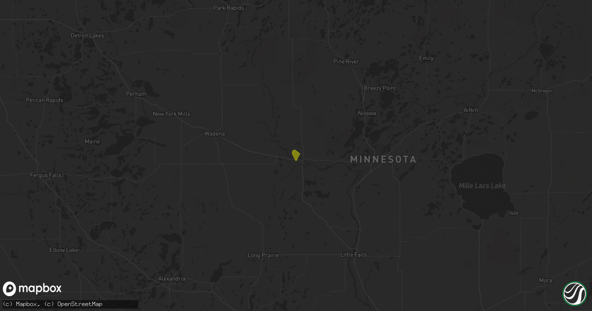 Hail map in Staples, MN on July 10, 2023