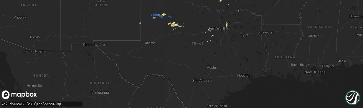 Hail map in Texas on July 10, 2023