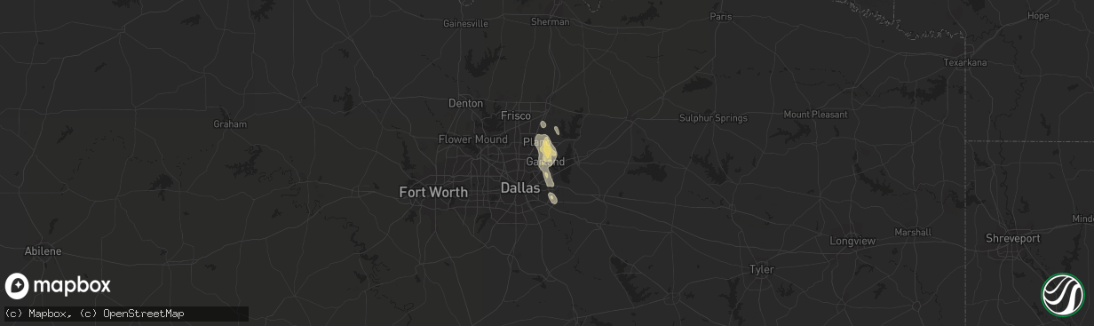 Hail map in Wylie, TX on July 10, 2023