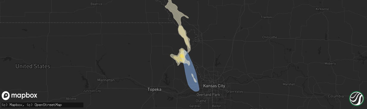 Hail map in Atchison, KS on July 10, 2024