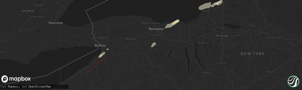 Hail map in Avon, NY on July 10, 2024