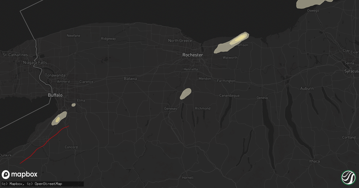 Hail map in Avon, NY on July 10, 2024