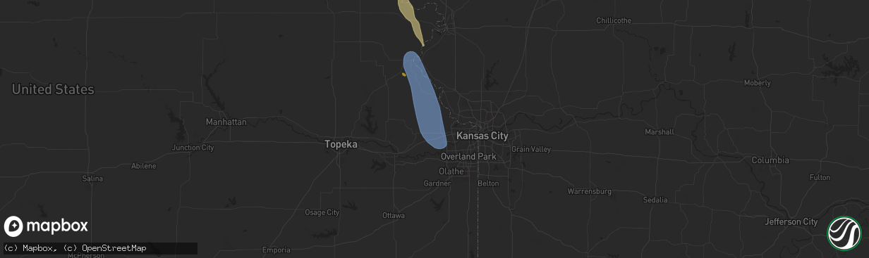 Hail map in Basehor, KS on July 10, 2024