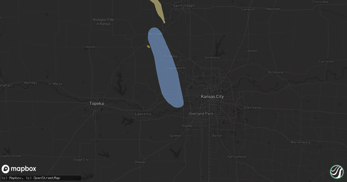 Hail map in Basehor, KS on July 10, 2024