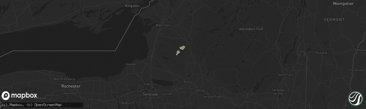 Hail map in Constableville, NY on July 10, 2024