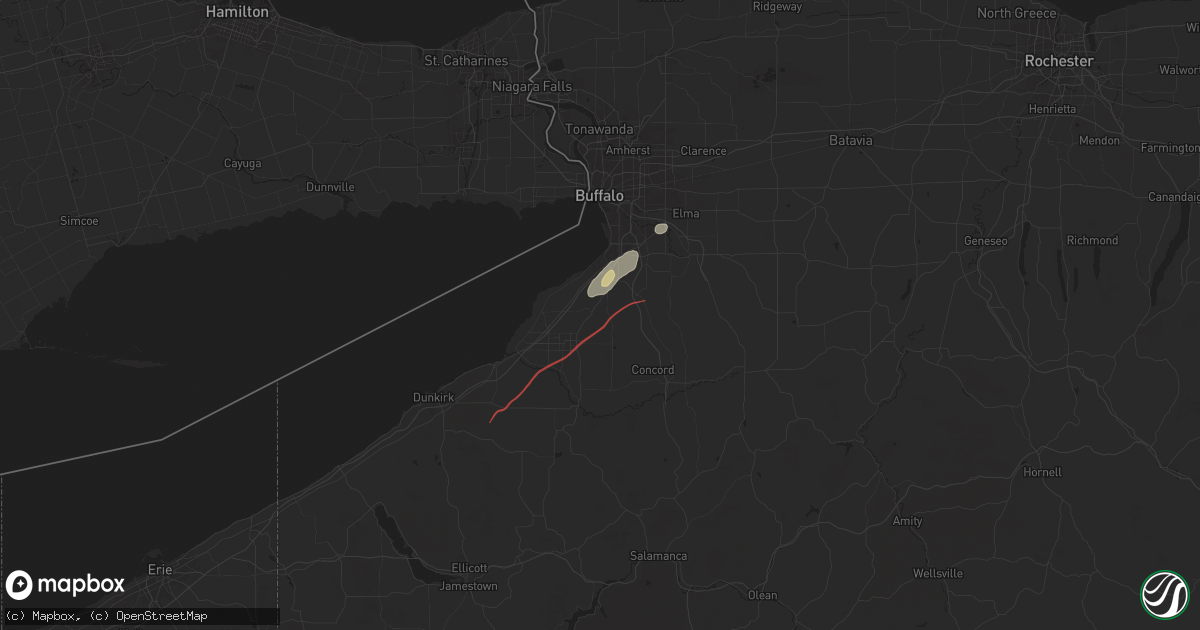 Hail map in Eden, NY on July 10, 2024