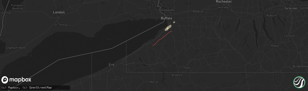 Hail map in Forestville, NY on July 10, 2024