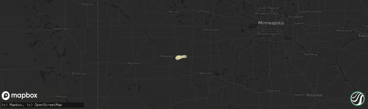 Hail map in Franklin, MN on July 10, 2024