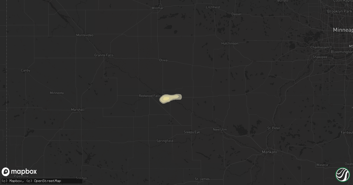 Hail map in Franklin, MN on July 10, 2024
