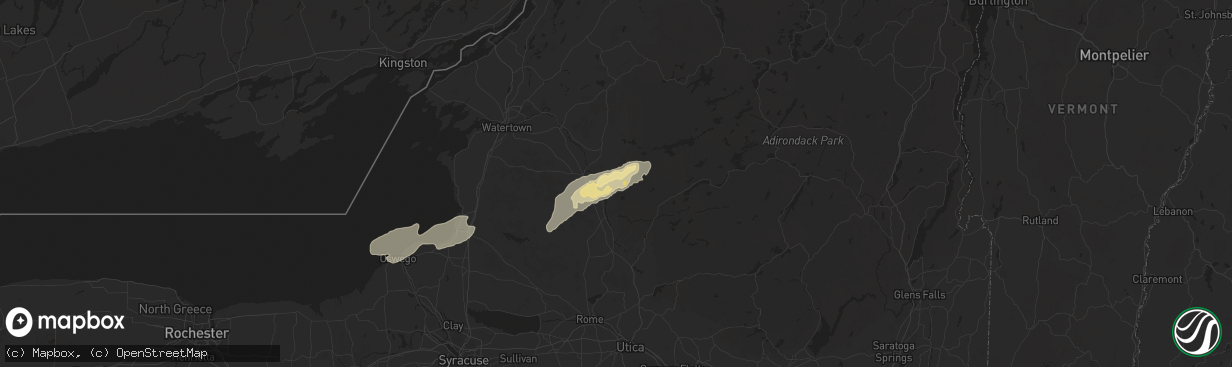 Hail map in Glenfield, NY on July 10, 2024