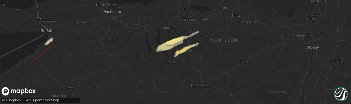 Hail map in Groton, NY on July 10, 2024