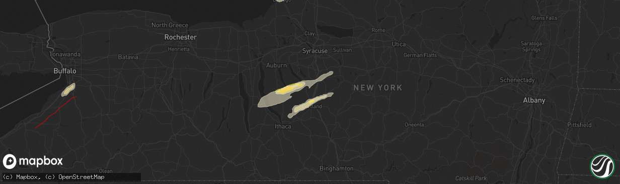 Hail map in Homer, NY on July 10, 2024