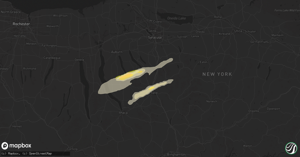 Hail map in Homer, NY on July 10, 2024