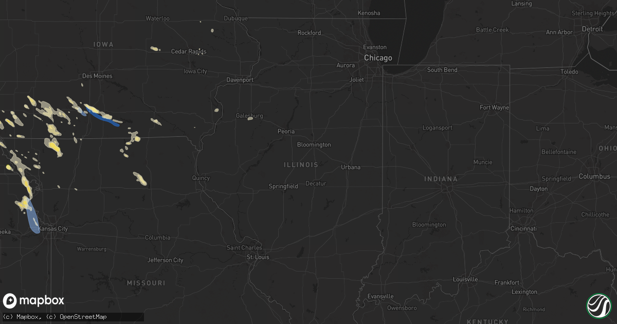 Hail map in Illinois on July 10, 2024