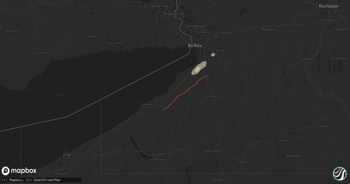 Hail map in Irving, NY on July 10, 2024