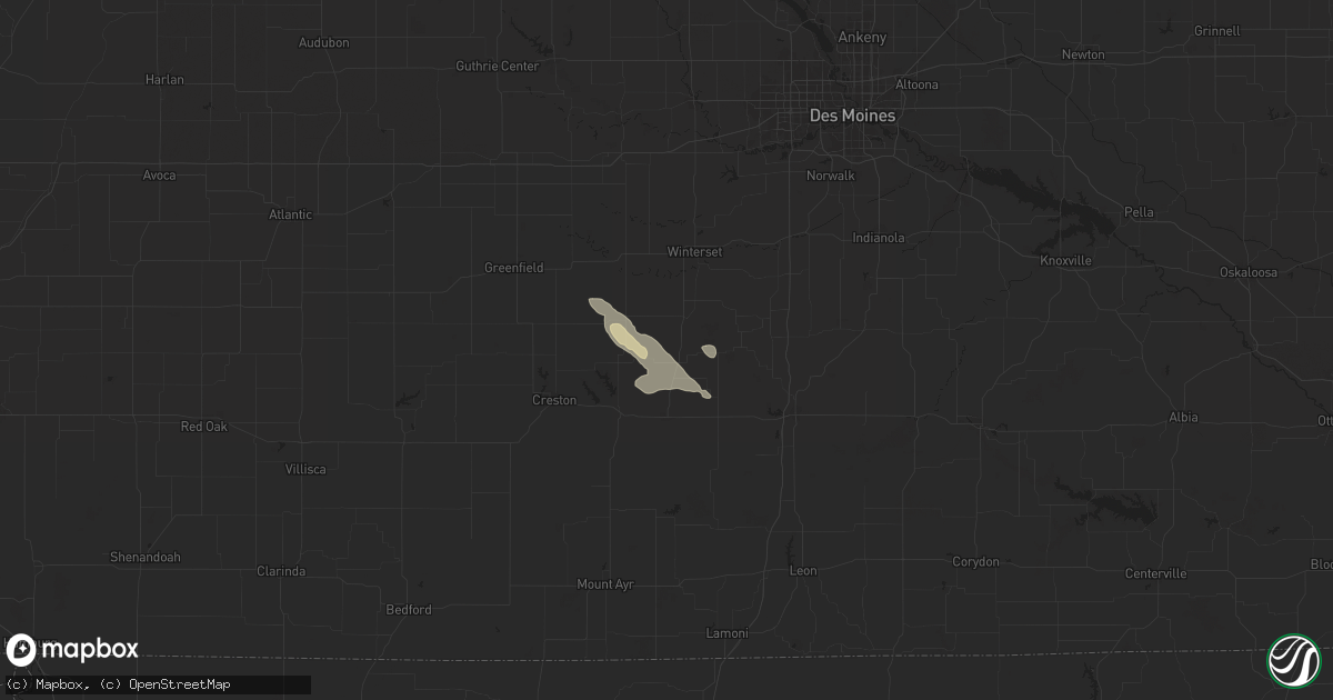 Hail map in Lorimor, IA on July 10, 2024
