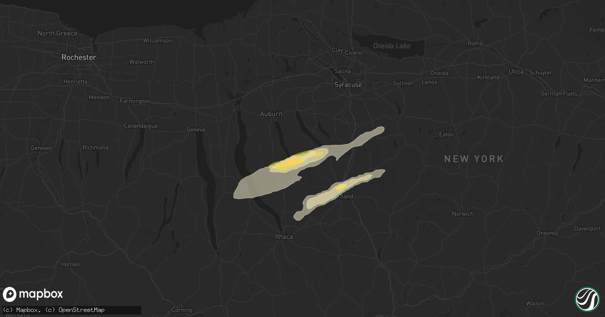 Hail map in Moravia, NY on July 10, 2024
