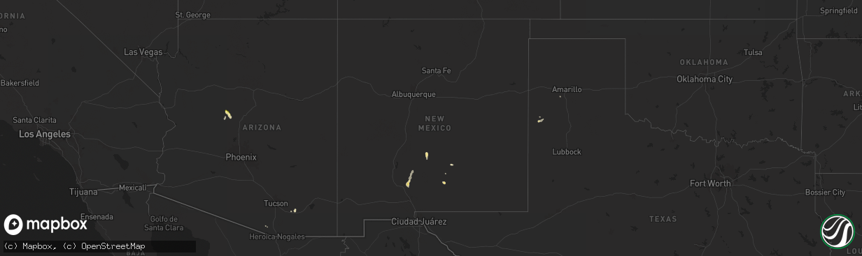 Hail map in New Mexico on July 10, 2024